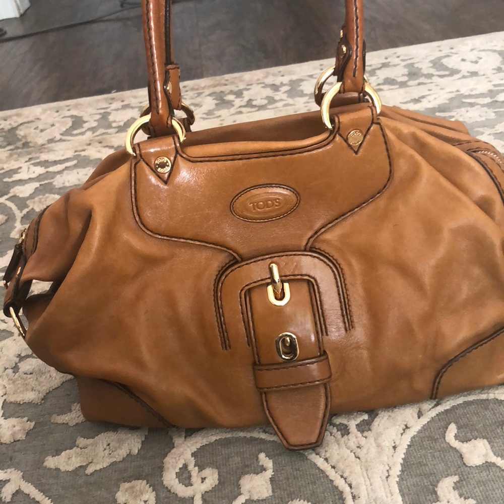 Tods Cognac leather Shoulder Bag